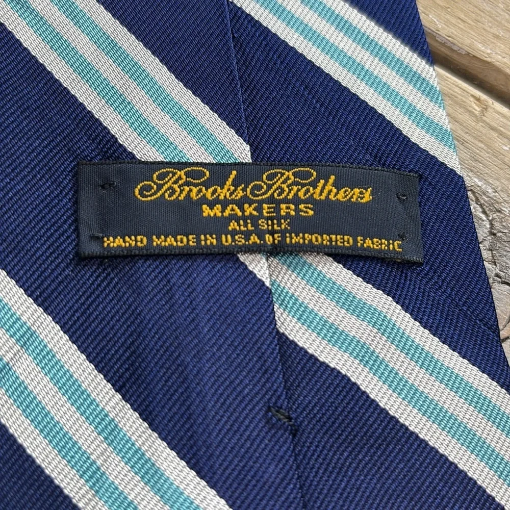 Brooks Brothers Makers Blue Striped Tie. Men’s 59” Striped | Classic | Retro.
